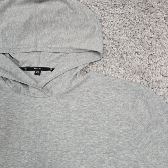 Public Rec Hooded‎ Shirt Mens XL Gray Pullover Long Sleeve Stretch Active Preppy - Picture 3 of 9